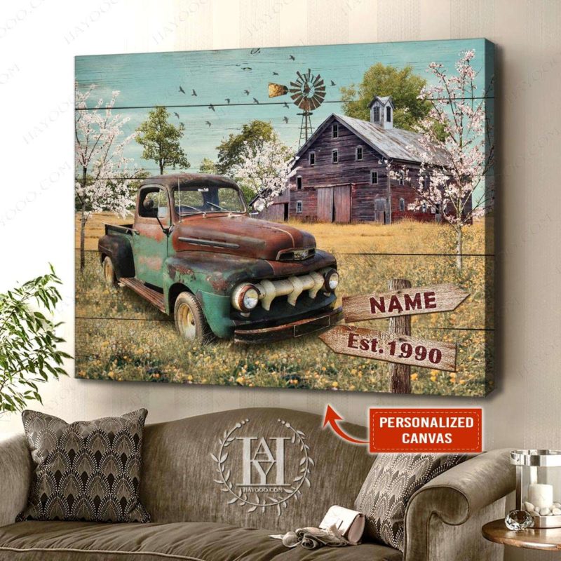 Hayooo Personalized Canvas Gifts For Farmers Spring Barn With Rustic