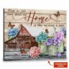 Hayooo Personalized Barn Canvas With Beautiful Hydrangea Flowers On Mason Jars