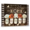 Hayooo Personalized Mother's Day Gifts for Grandma and Mom Beautiful Mason Jars Canvas Wall Art For Farmhouse Decor