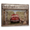 Hayooo Personalized Couple Canvas Gifts For Farmers With Spring Scene And Pickup Truck God Blessed The Broken Road