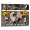 Hayooo Personalized Couple Canvas With Sunflowers In Mason Jars God Knew My Heart Needed You