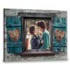 Hayooo Personalized Canvas Best Gift For Valentine's Day Couple Through Faux Window