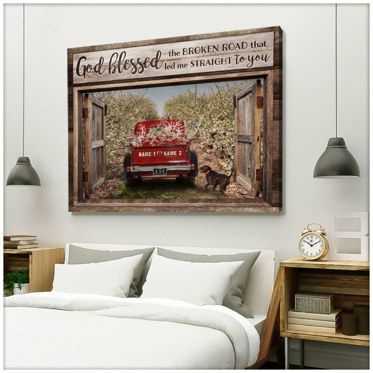 God Blessed The Broken Road Cardinal Couple Canvas Wall Art - Christia