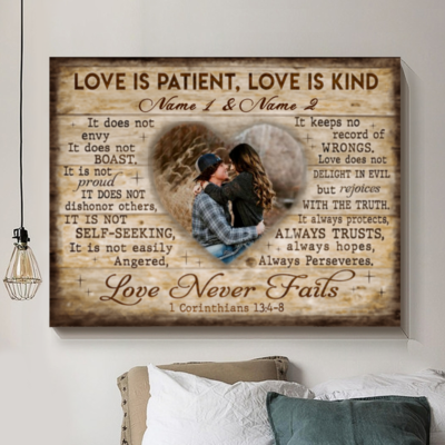 Hayooo Personalized Couple Canvas Love Is Patient Love Is Kind Best Gift For Your Lover