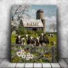 Hayooo Customized Christmas Canvas With Farm Animals Wall Art For Farmhouse Decor