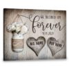 Hayooo Personalized Couple Canvas With Roses In Burlap Mason Jar Best Gift For Wedding Anniversary