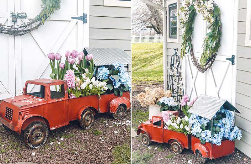 vintage truck spring decor