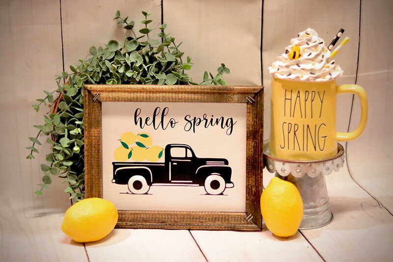 vintage truck spring decor