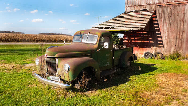 vintage truck spring decor