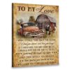 Hayooo Personalized Canvas 20 Years Wedding Anniversary Gifts for Farmer Husband, Couple Canvas, Gifts For Farmers, Country Scene And Rustic Pickup Truck Wall Art To My Husband