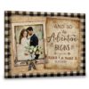 Hayooo Personalized Couple Canvas With Plaid Burlap Background Adventure Begins