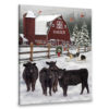 Hayooo Personalized Winter Canvas With Angus Cows And Cute Dogs