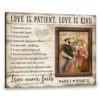 Hayooo Personalized Couple Canvas With Photo Frame Love Is Patient And Kind