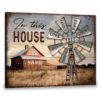 Hayooo Personalized Country Canvas With Red Barn And Windmill Love Family Hugs