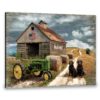 Hayooo Personalized Country Canvas With Flag Barn Tractor And Cute Dogs