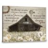 Hayooo Personalized Country Canvas With Dandelion Barn And Cross God Wall Art