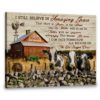 Hayooo Personalized Farmer Canvas With Red Barn And Farm Animals Amazing Grace