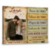 Hayooo Personalized Couple Canvas Love Never Fails
