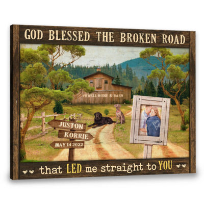 Hayooo Personalized Canvas Barn Wedding