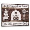 Hayooo Personalized Country Canvas With Barn Farm Animals And Windmill Serve The Lord