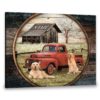 Hayooo Personalized Country Canvas Gifts For Farmers With Flower Barn Pickup Truck And Cute Dogs