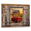 Hayooo Personalized Canvas Gifts For Farmers With Country Scene And Pickup Truck Through Faux Window