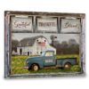 Hayooo Personalized Canvas, Father's Day Gifts for Dad, Father's Day Gifts For Farmers, Christian Wall Art Old Pickup Truck And White Barn