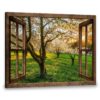 Hayooo Printable Canvas Large Wall Art For Office And Home Faux Window Spring Decor
