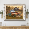 Hayooo Personalized Family Name Sign Canvas Gifts For Farmers Wall Art Vintage Farm Truck And Old Barn