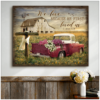 Hayooo Canvas Gifts For Farmers Wedding Gift Personalized With Pickup Truck And White Barn Wall Art For Home Decor