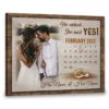 Hayooo Canvas Personalized Anniversary Gifts Wall Art Above Bed Decor Love Calendar He Asked She Said Yes