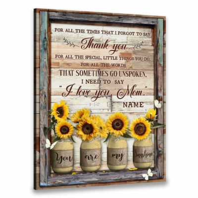 Hayooo Canvas Personalized Gift For Mom With Sunfowers