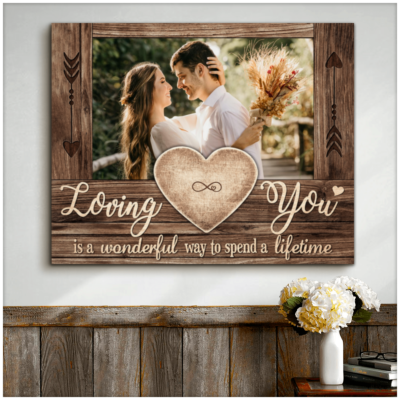 Hayooo Canvas Personalized Photo Gift Wall Art Above Bed Loving You Is A Wonderful Way